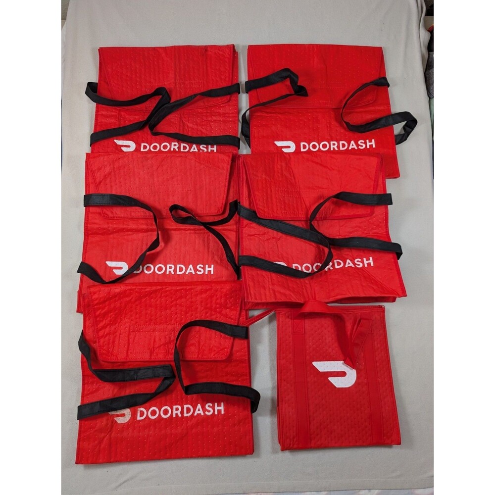 Lot of 6 Doordash Insulated Pizza Delivery Bags (5) Totes (1) Bag Gigwork